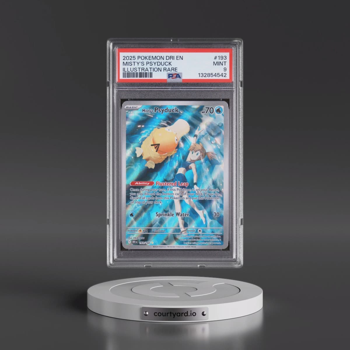 2025 Pokémon Dri EN-Destined Rivals #193 Misty's Psyduck - Illustration Rare (PSA 9 MINT)