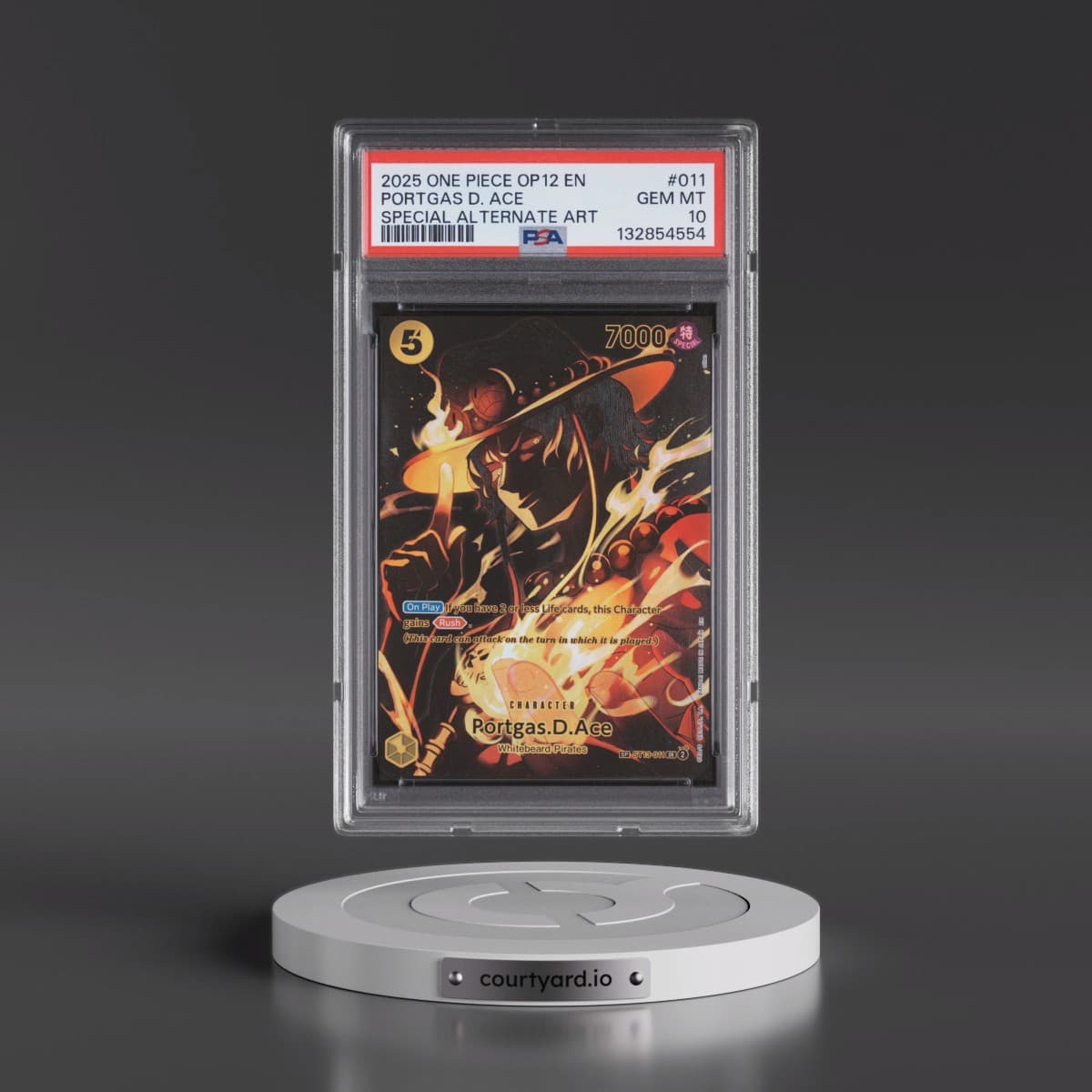 2025 One Piece OP12-Legacy of the Master #011 Portgas D. Ace - Special Alternate Art (PSA 10 GEM MINT)