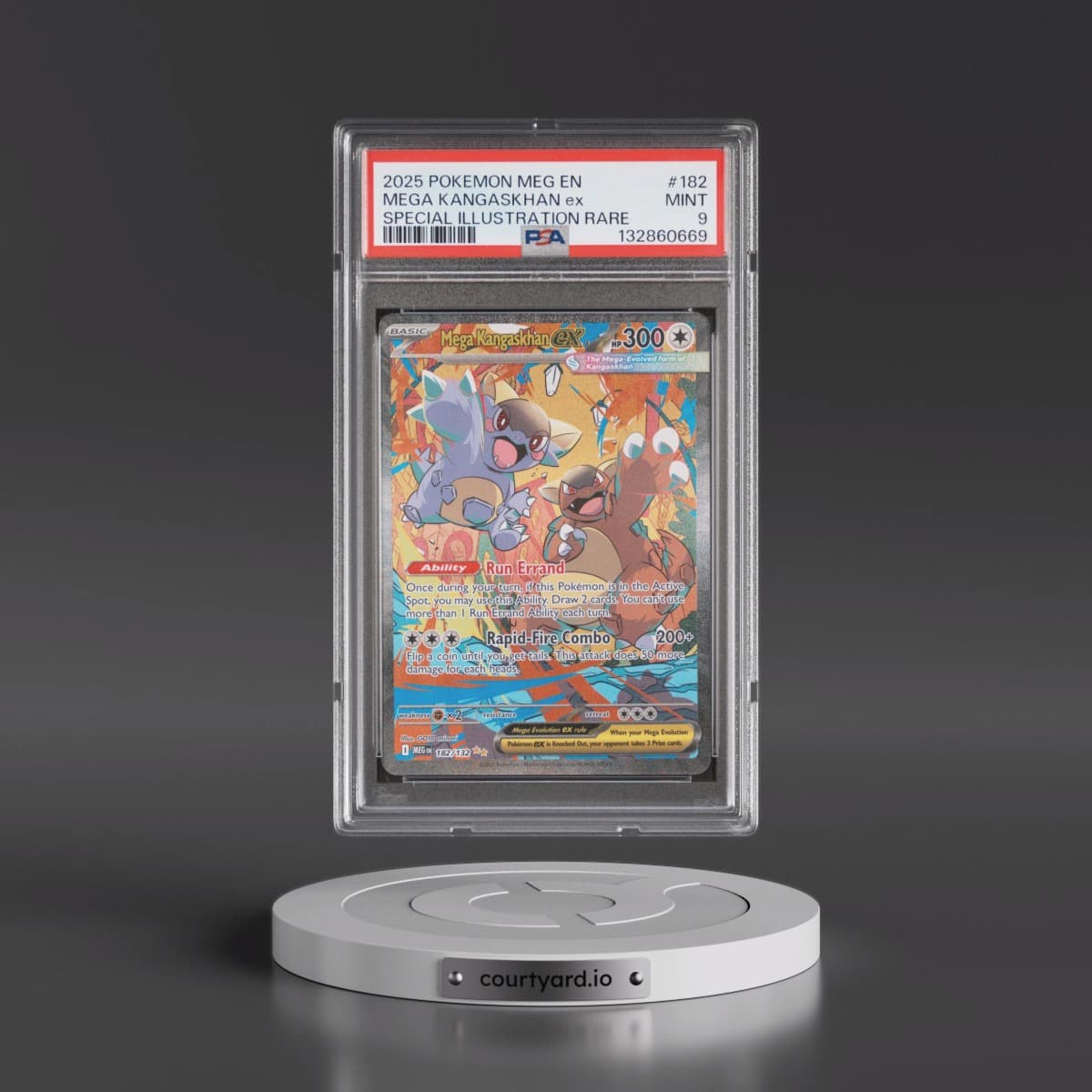 2025 Pokémon Meg EN-Mega Evolution #182 Mega Kangaskhan EX - Holo Special Illustration Rare (PSA 9 MINT)