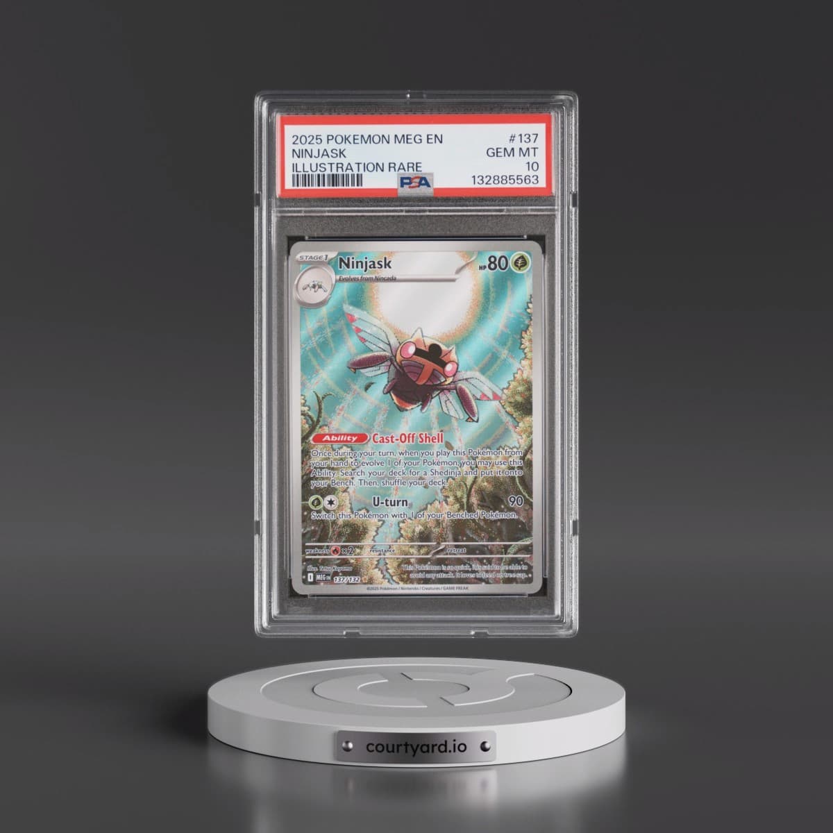 2025 Pokémon Meg EN-Mega Evolution #137 Ninjask - Illustration Rare (PSA 10 GEM MINT)