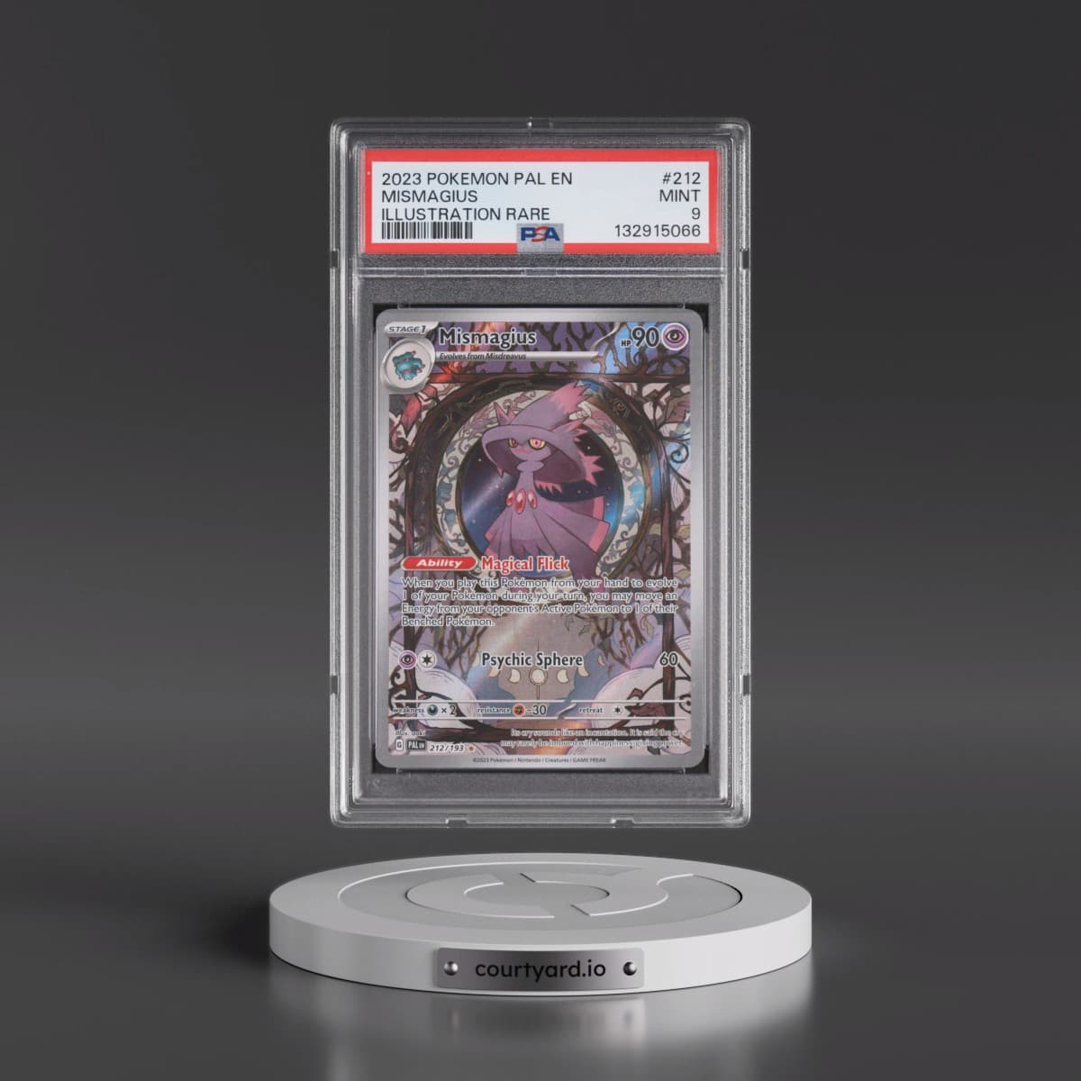 2023 Pokémon Pal EN-Paldea Evolved #212 Mismagius - Illustration Rare (PSA 9 MINT)