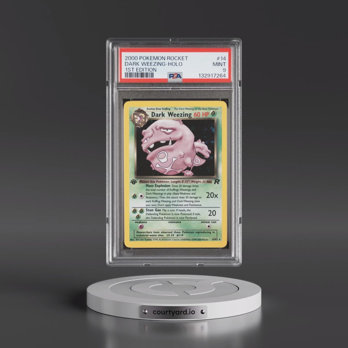 2000 Pokémon Rocket #14 Dark Weezing - 1st Edition Holo (PSA 9 MINT)