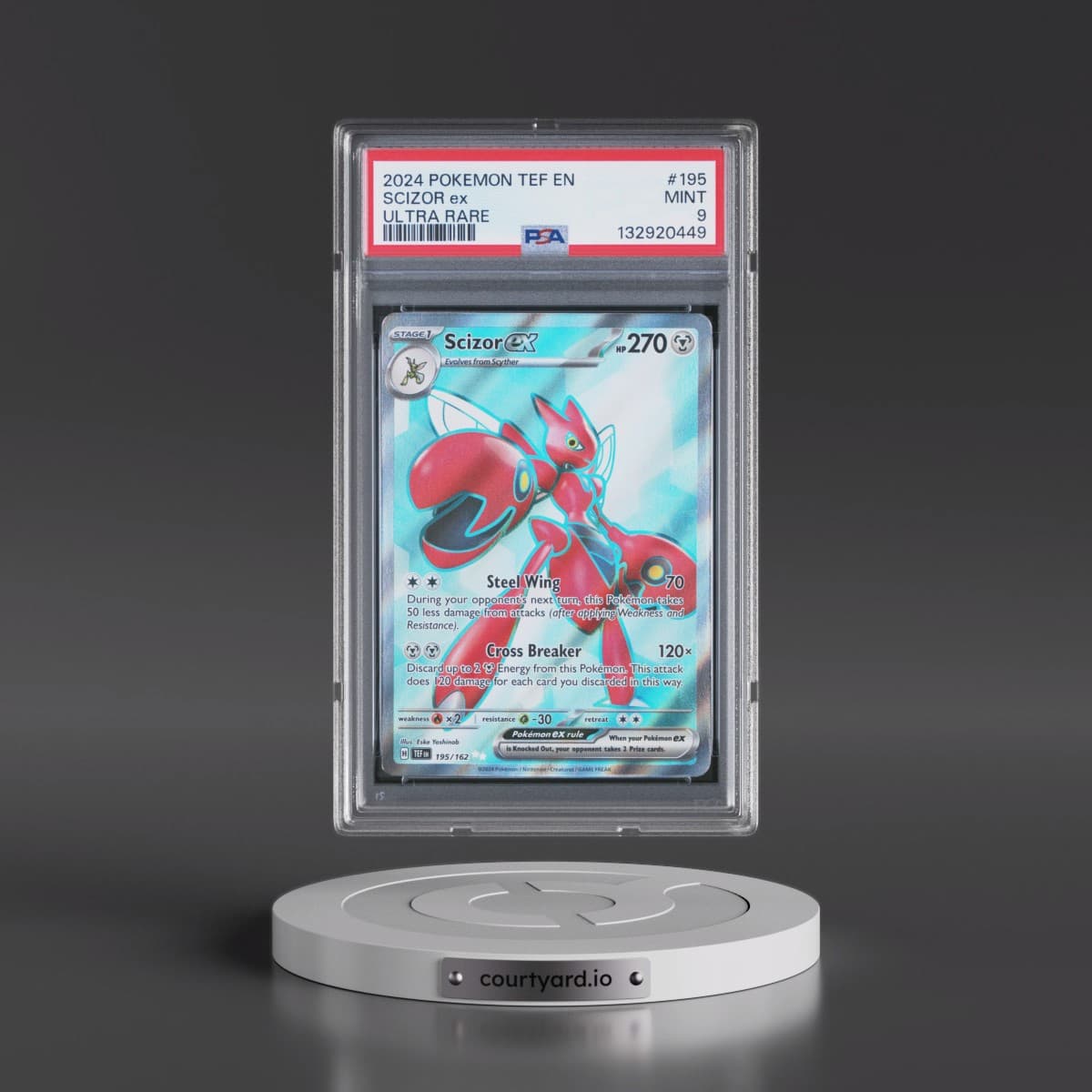 2024 Pokémon Tef EN-Temporal Forces #195 Scizor EX - Holo Ultra Rare (PSA 9 MINT)