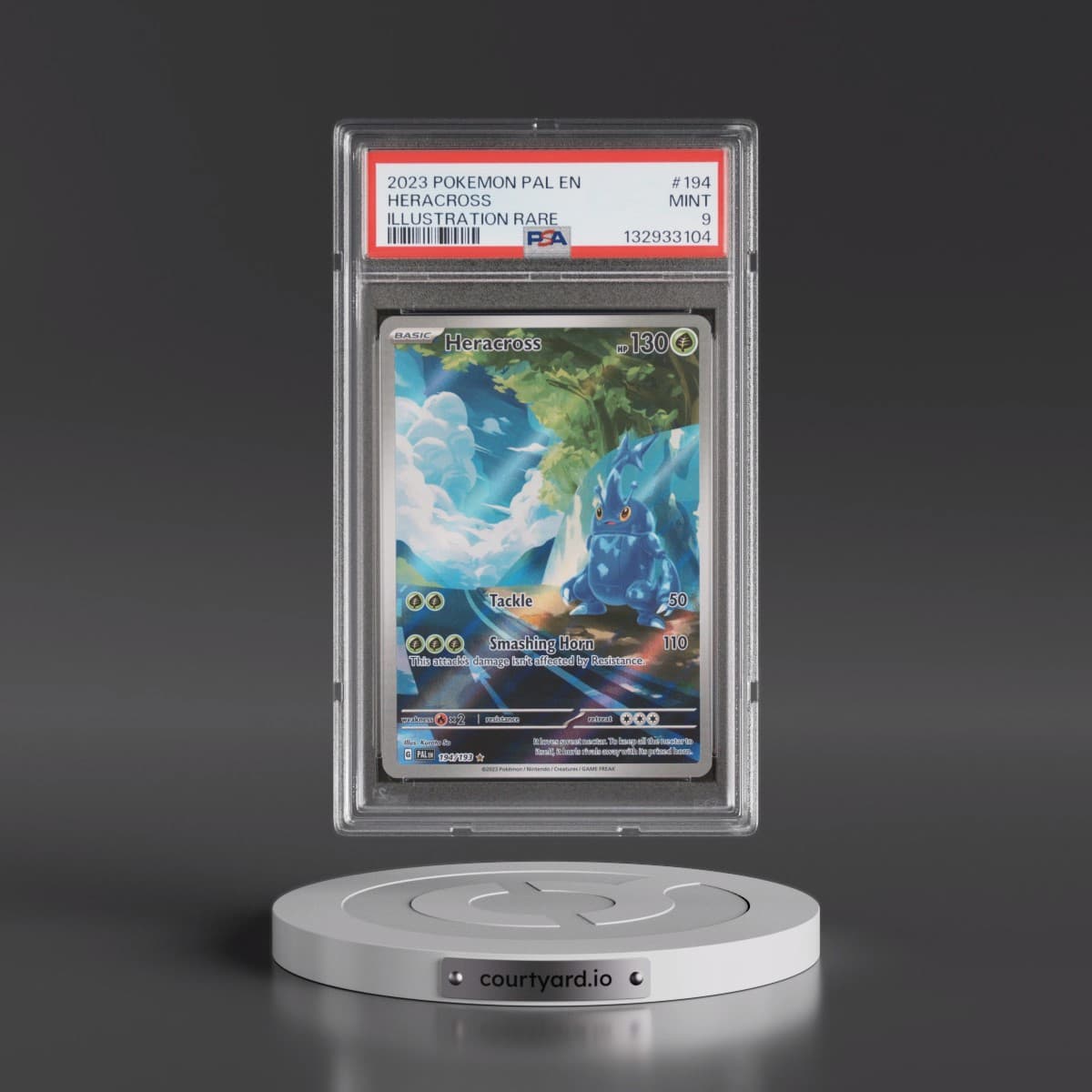 2023 Pokémon Pal EN-Paldea Evolved #194 Heracross - Illustration Rare (PSA 9 MINT)