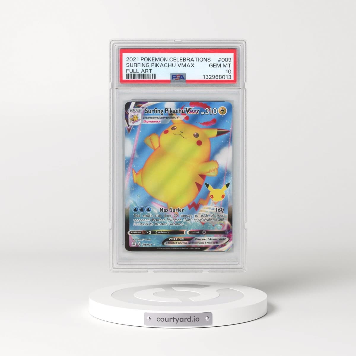 2021 Pokémon Celebrations #009 Surfing Pikachu Vmax - Full Art (PSA 10 GEM MINT)