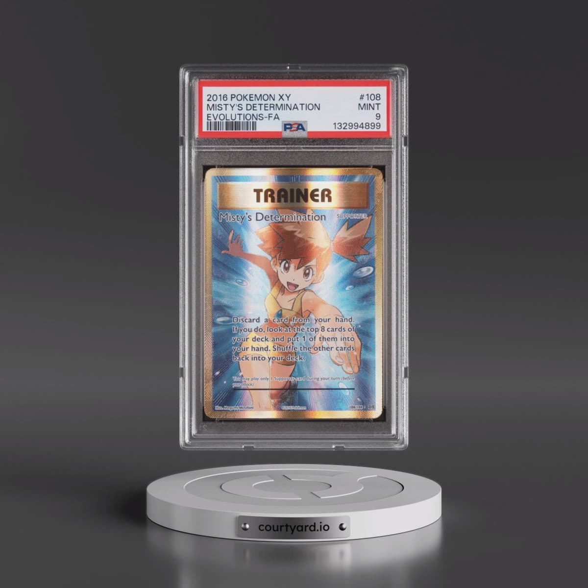 2016 Pokémon XY Evolutions #108 Misty's Determination - Full Art (PSA 9 MINT)
