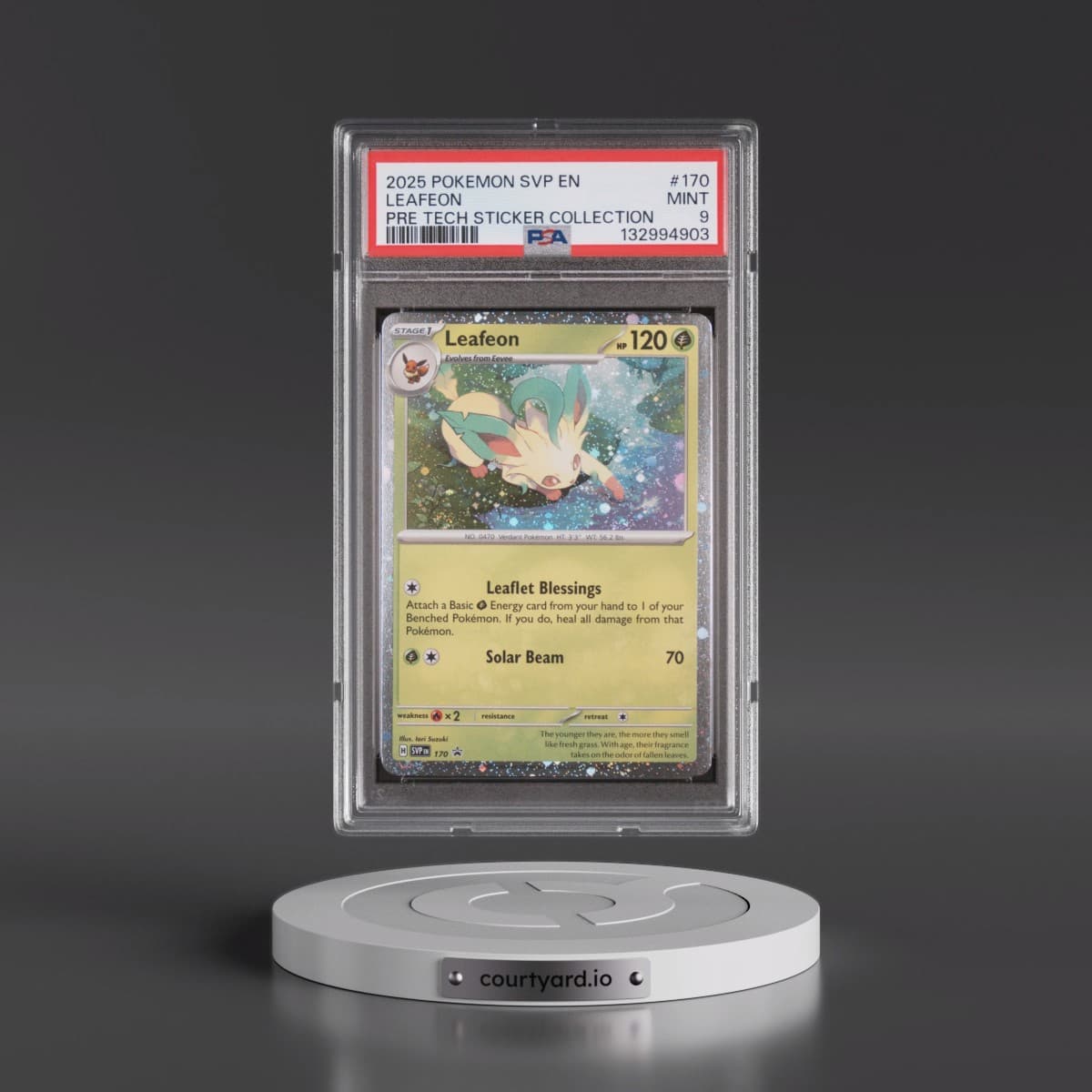 2025 Pokémon Svp EN-SV Black Star Promo #170 Leafeon - Prismatic Evolutions Tech Sticker Collection (PSA 9 MINT)