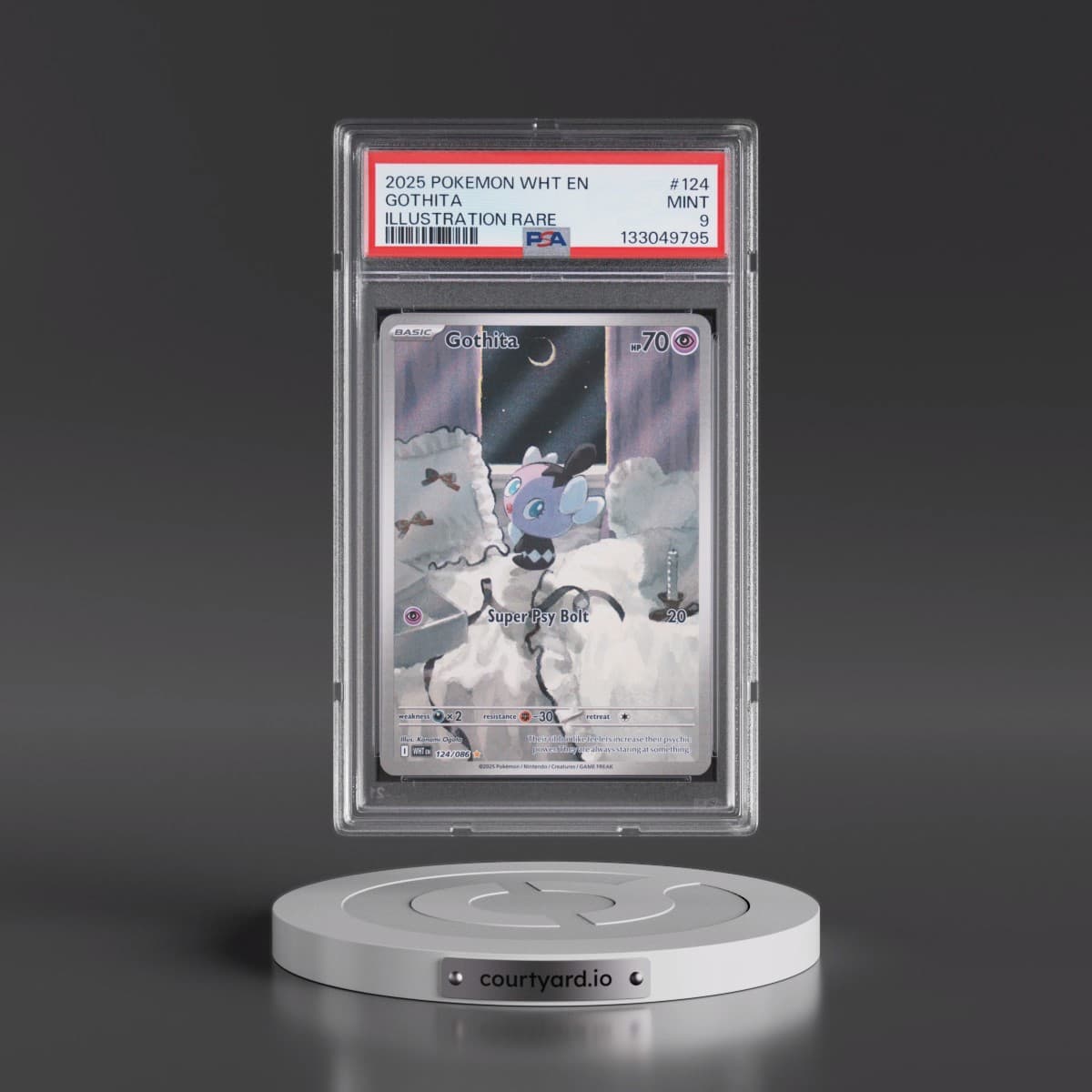 2025 Pokémon Wht EN-White Flare #124 Gothita - Illustration Rare (PSA 9 MINT)