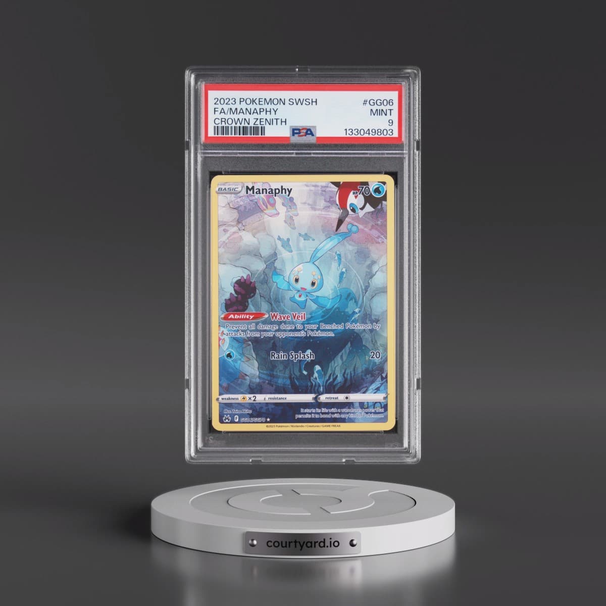 2023 Pokémon Sword and Shield Crown Zenith #GG06 Manaphy - Full Art (PSA 9 MINT)