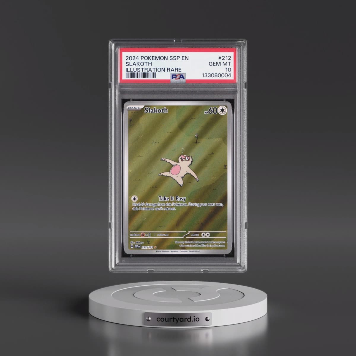 2024 Pokémon Ssp EN-Surging Sparks #212 Slakoth - Illustration Rare (PSA 10 GEM MINT)