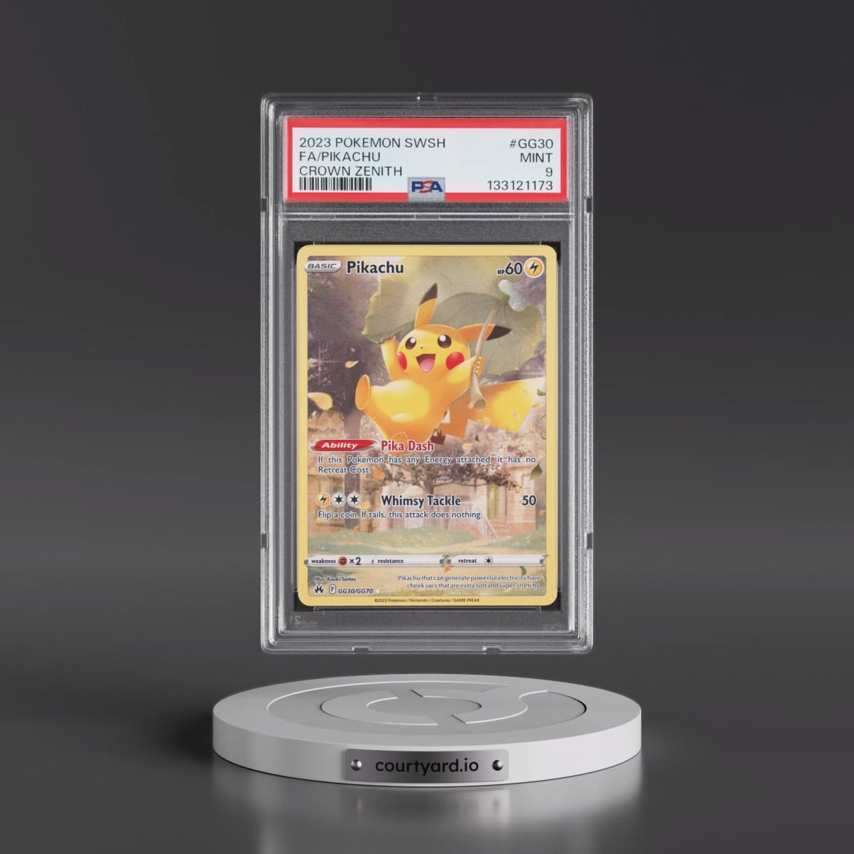 2023 Pokémon Sword and Shield Crown Zenith #GG30 Pikachu - Full Art (PSA 9 MINT)