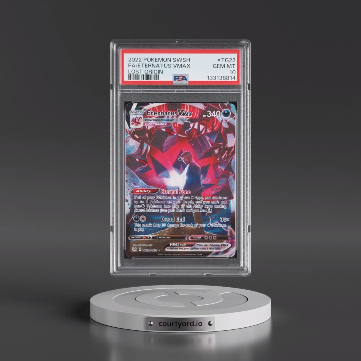 2022 Pokémon Sword & Shield Lost Origin #TG22 Eternatus Vmax - Full Art (PSA 10 GEM MINT)