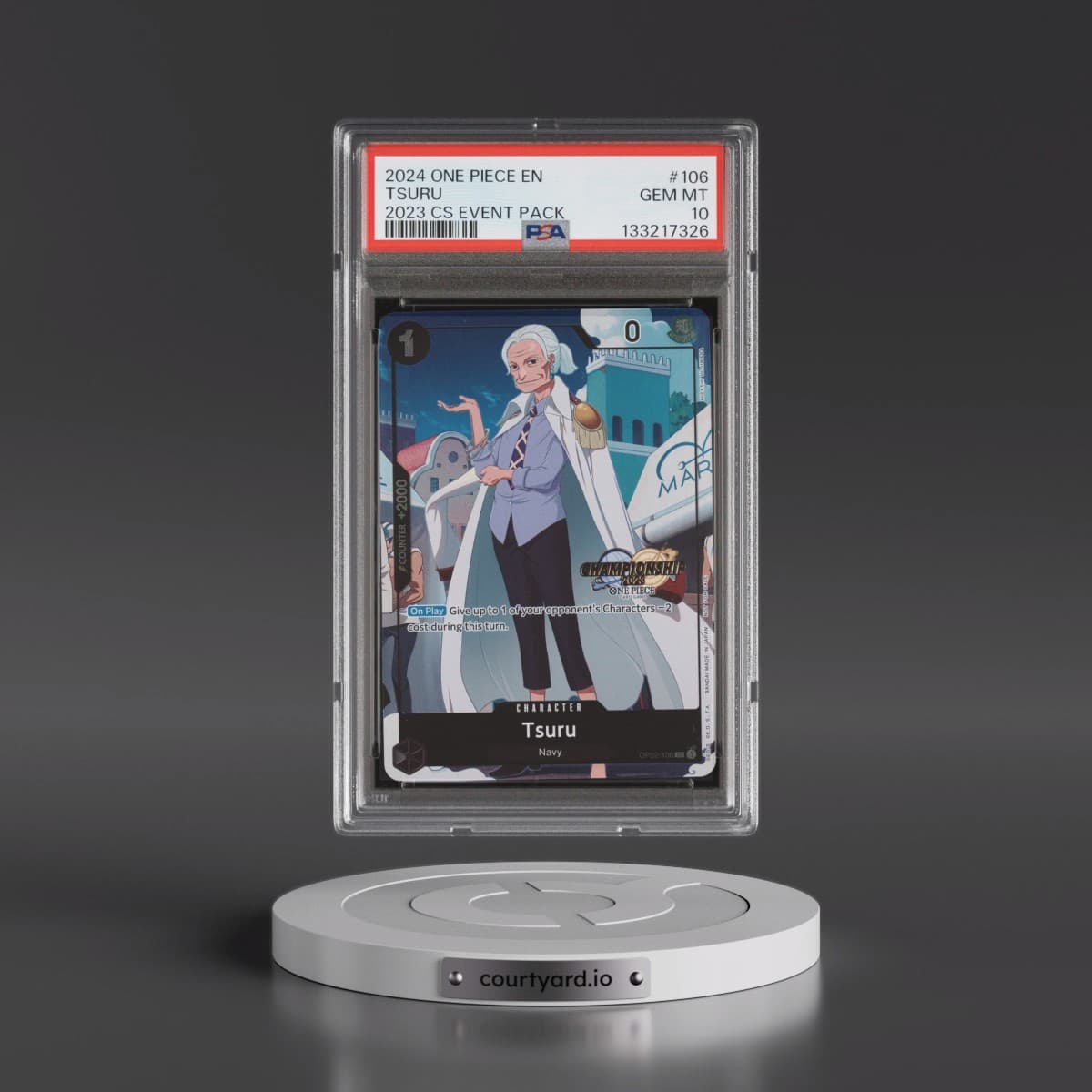 2024 One Piece Championship 2023 Event Pack #106 Tsuru (PSA 10 GEM MINT)