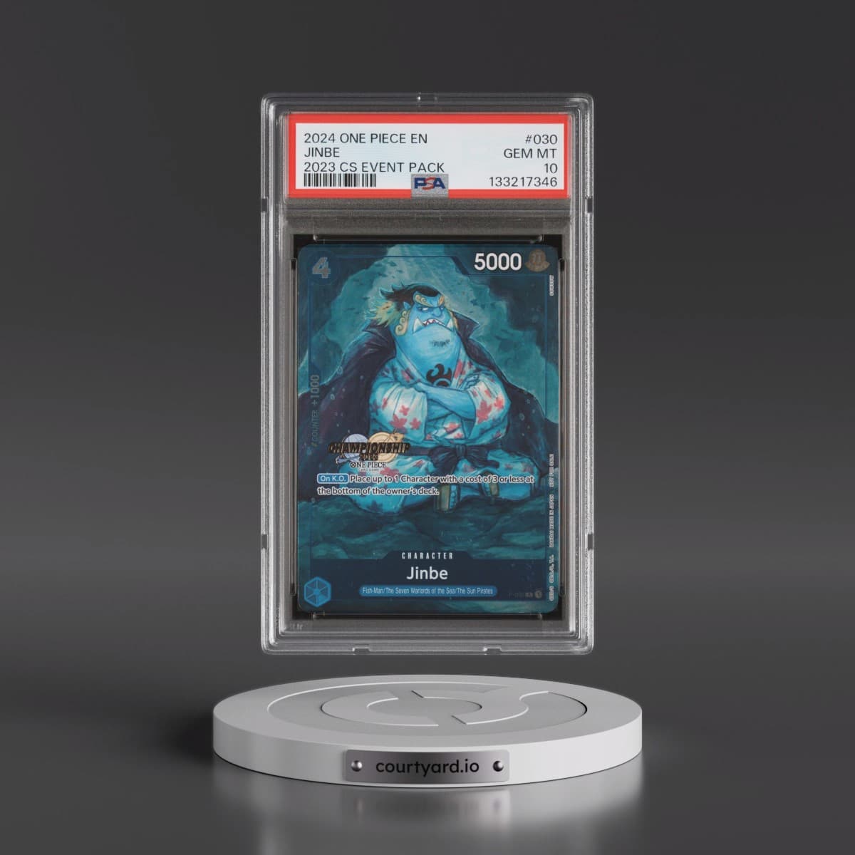 2024 One Piece Championship 2023 Event Pack #030 Jinbe (PSA 10 GEM MINT)