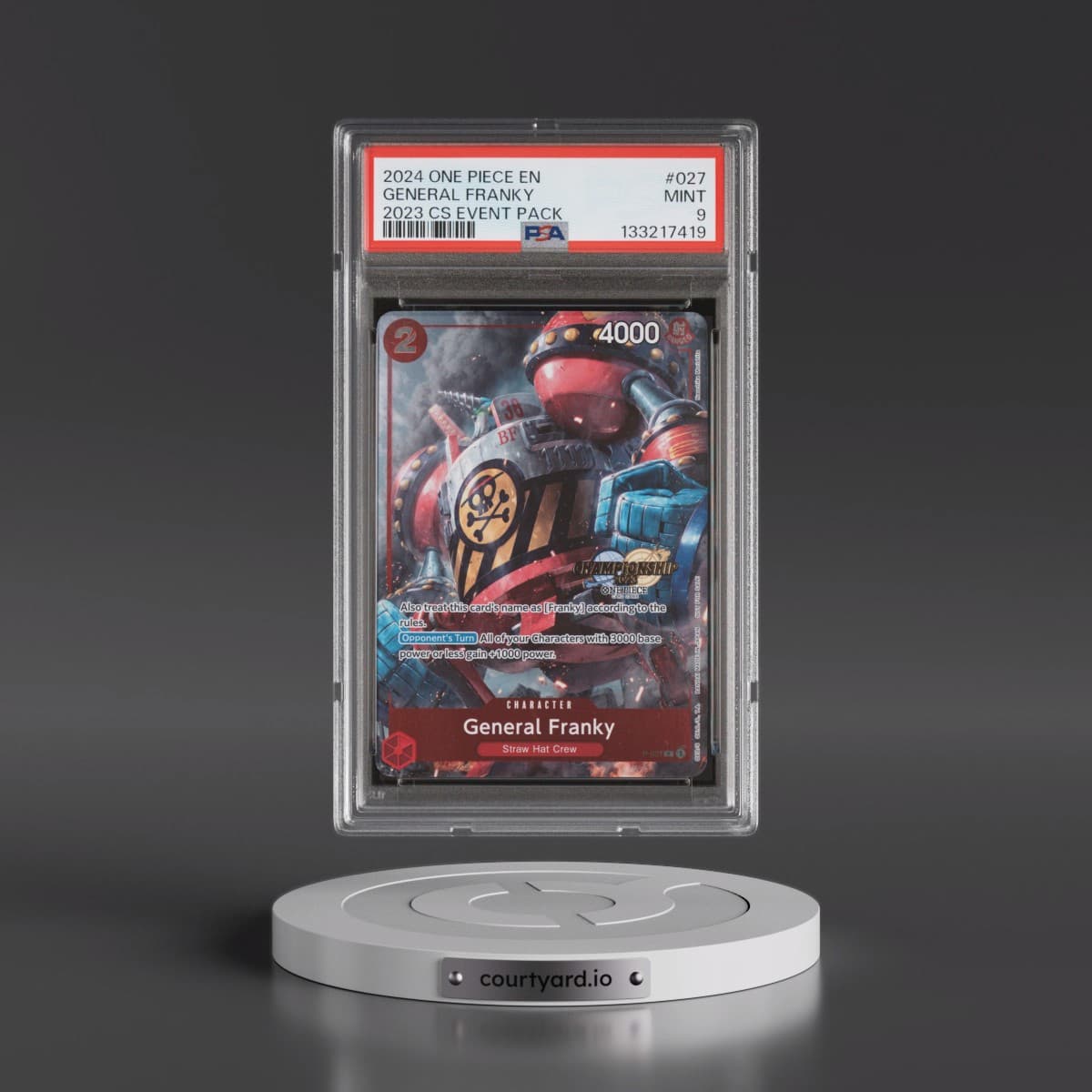 2024 One Piece Championship 2023 Event Pack #027 General Franky (PSA 9 MINT)