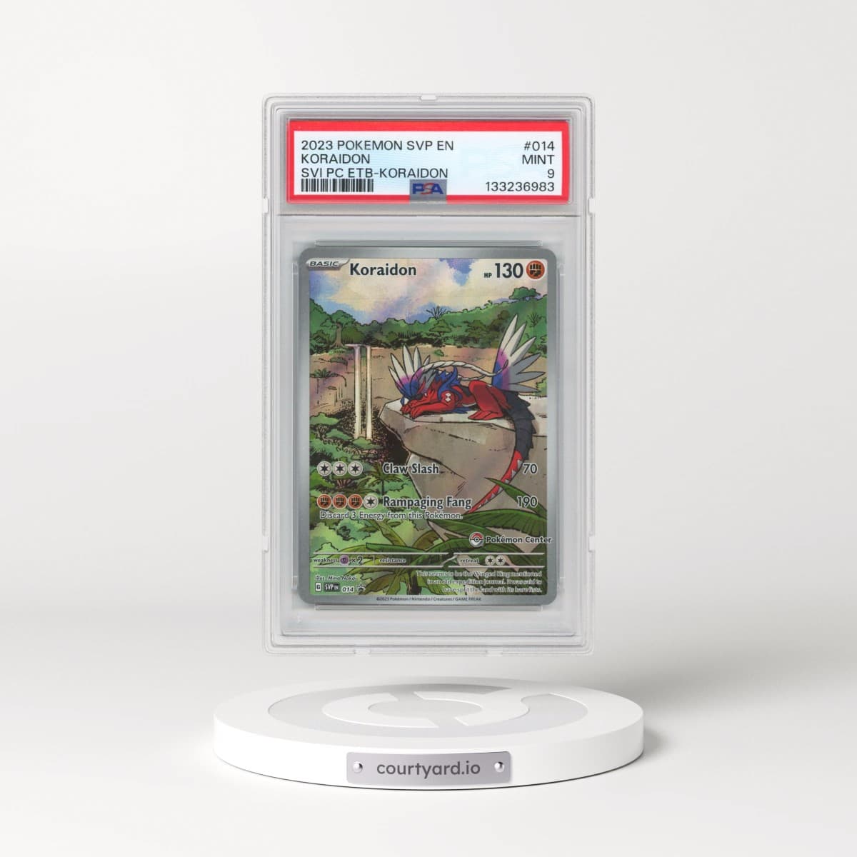 2023 Pokémon Svp EN-SV Black Star Promo #014 Koraidon - Scarlet & Violet Pokemon Center Elite Trainer Box-Koraidon (PSA 9 MINT)