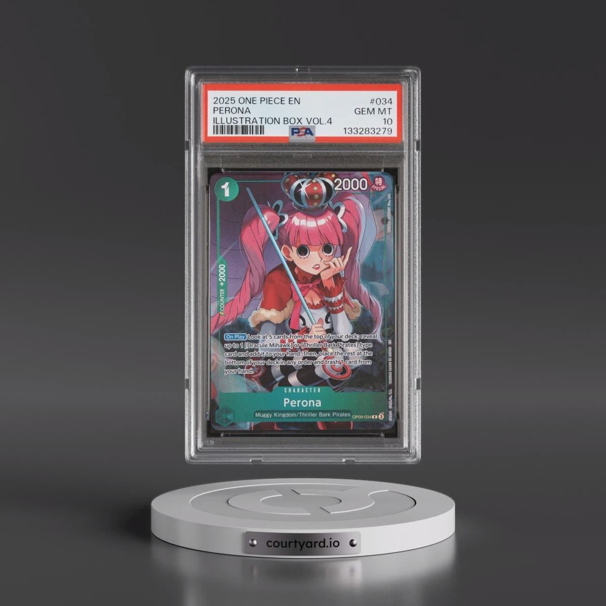 2025 One Piece Promos #034 Perona - Illustration Box Vol.4 (PSA 10 GEM MINT)