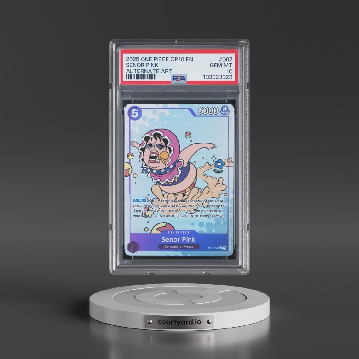 2025 One Piece OP10-Royal Blood #067 Senor Pink - Alternate Art (PSA 10 GEM MINT)