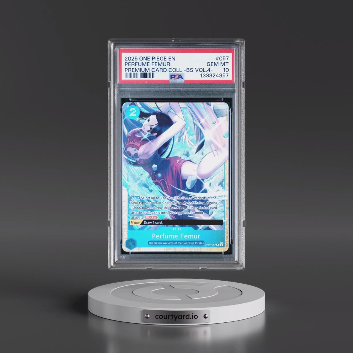 2025 One Piece Premium Card Collection -Best Selection Vol.4 #057 Perfume Femur (PSA 10 GEM MINT)