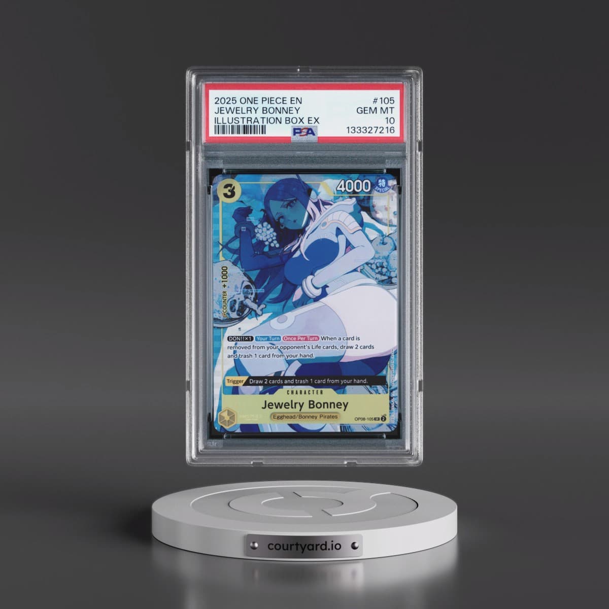 2025 One Piece Promos #105 Jewelry Bonney - Illustration Box EX (PSA 10 GEM MINT)