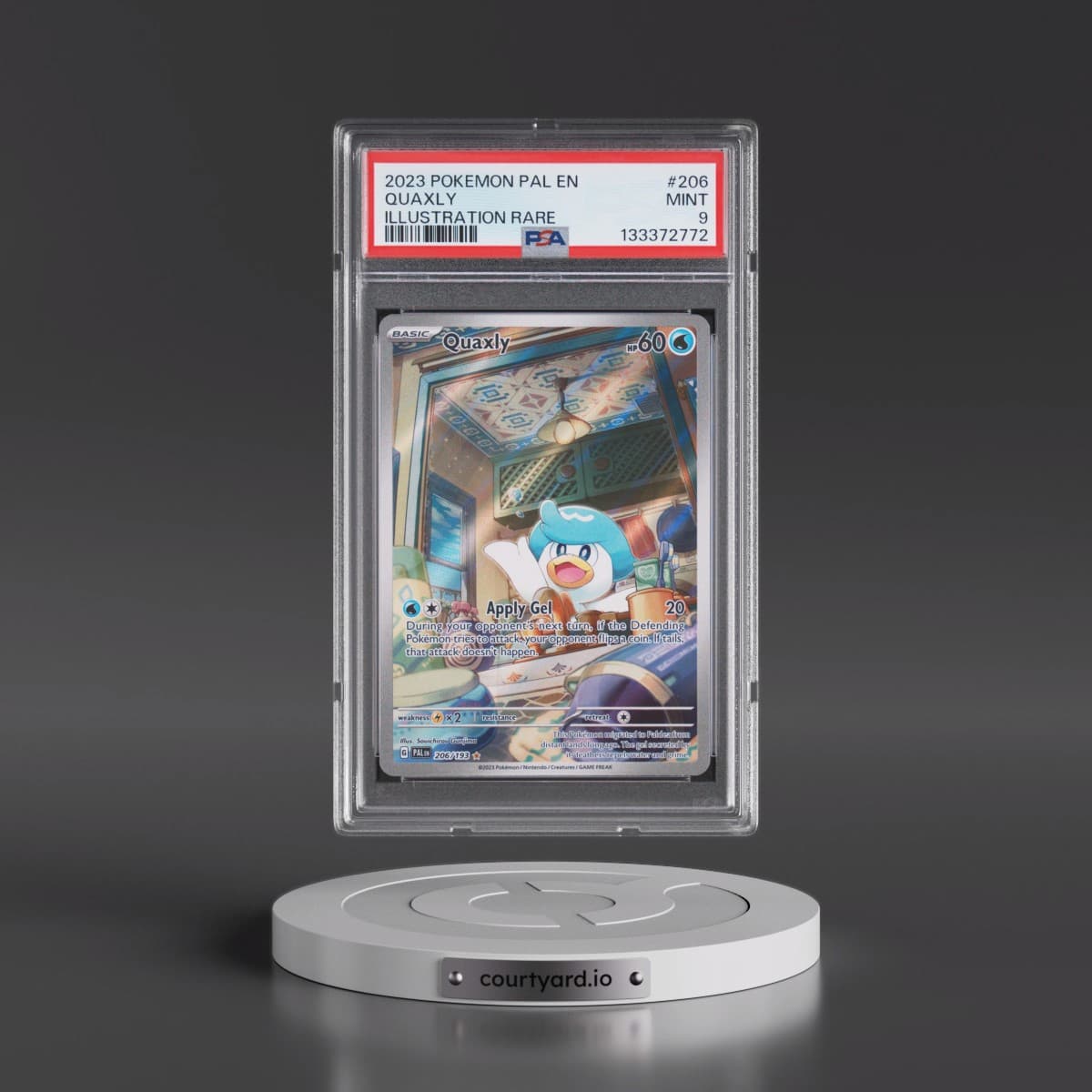 2023 Pokémon Pal EN-Paldea Evolved #206 Quaxly - Illustration Rare (PSA 9 MINT)