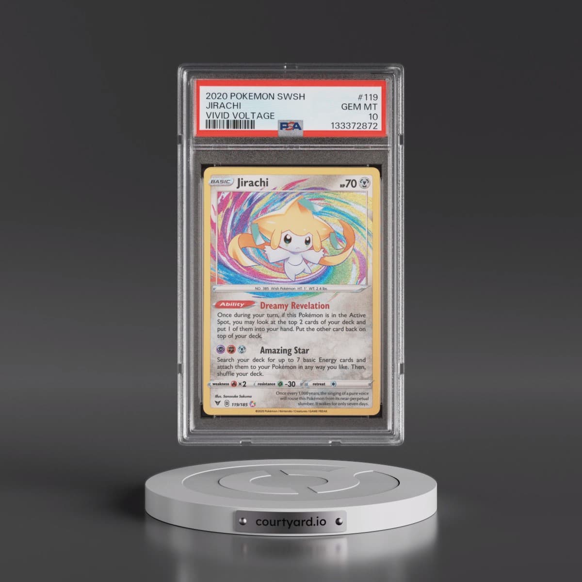 2020 Pokémon Sword & Shield Vivid Voltage #119 Jirachi (PSA 10 GEM MINT)