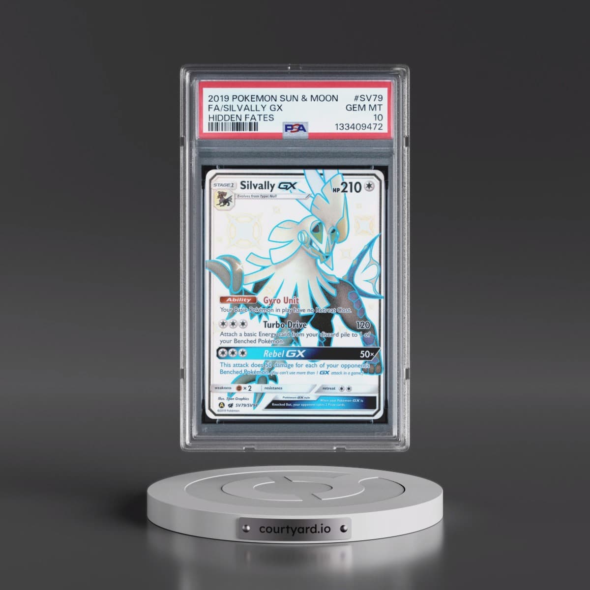 2019 Pokémon Sun & Moon Hidden Fates #SV79 Silvally GX - Holo Full Art (PSA 10 GEM MINT)