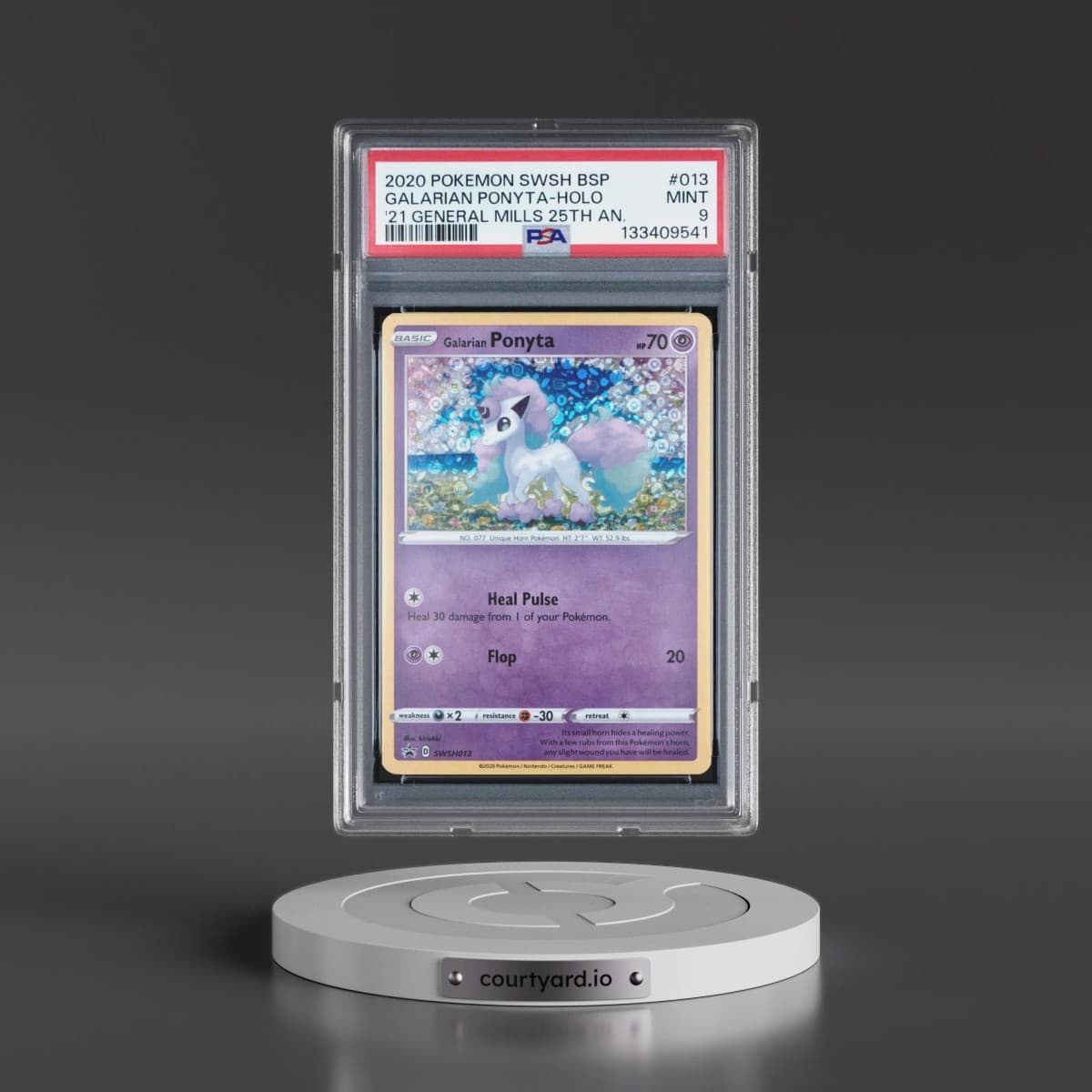 2020 Pokémon Swsh Black Star Promo #013 Galarian Ponyta - Holo 2021 General Mills 25th Anniversary (PSA 9 MINT)