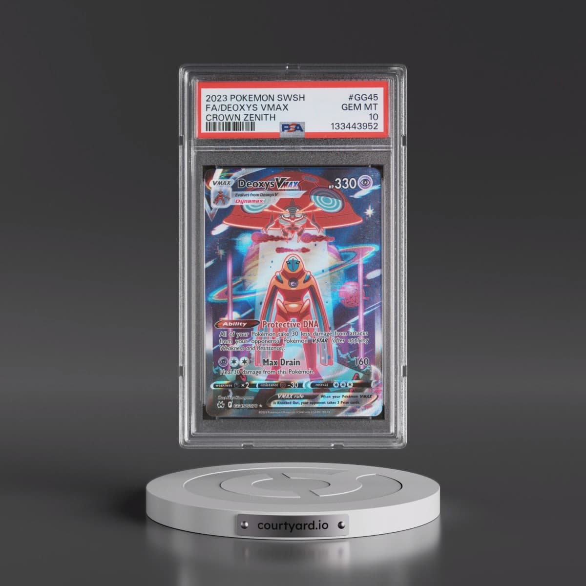 2023 Pokémon Sword and Shield Crown Zenith #GG45 Deoxys Vmax - Full Art (PSA 10 GEM MINT)