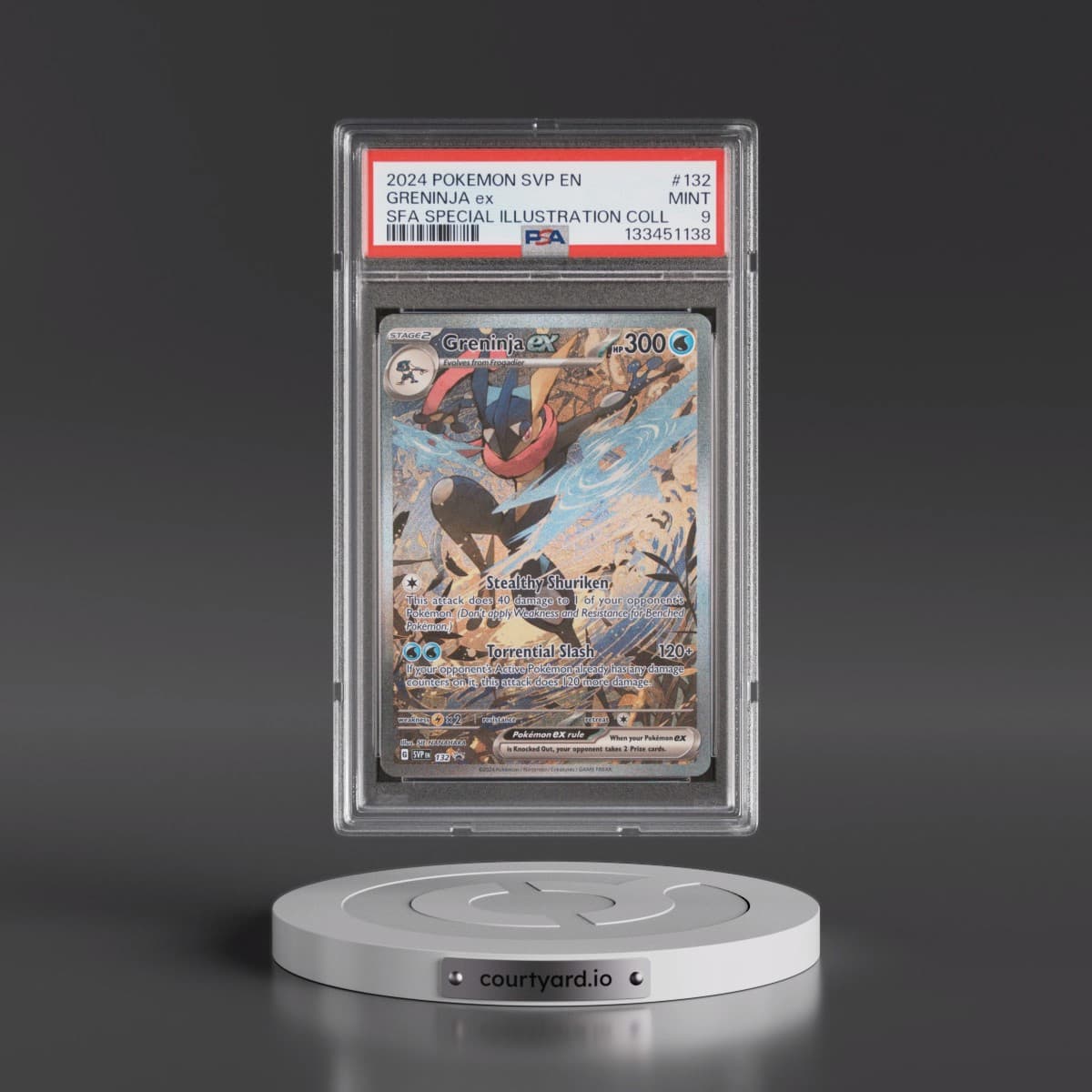 2024 Pokémon Svp EN-SV Black Star Promo #132 Greninja EX - Holo Shrouded Fable Special Illustration Collection (PSA 9 MINT)