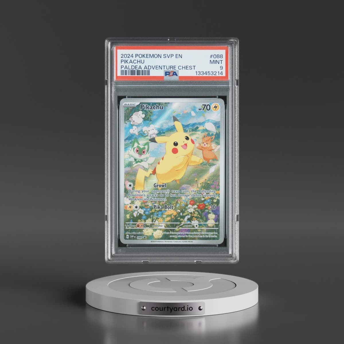 2024 Pokémon Svp EN-SV Black Star Promo #088 Pikachu - Paldea Adventure Chest (PSA 9 MINT)