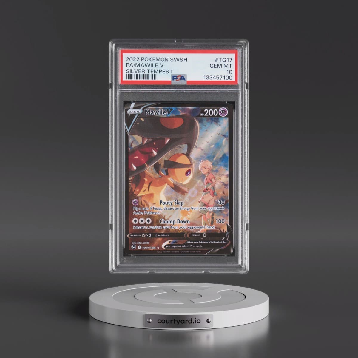 2022 Pokémon Sword & Shield Silver Tempest #TG17 Mawile V - Holo Full Art (PSA 10 GEM MINT)