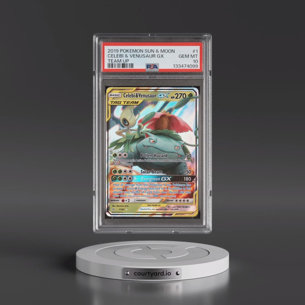 2019 Pokémon Sun & Moon Team Up #1 Celebi & Venusaur GX - Holo (PSA 10 GEM MINT)