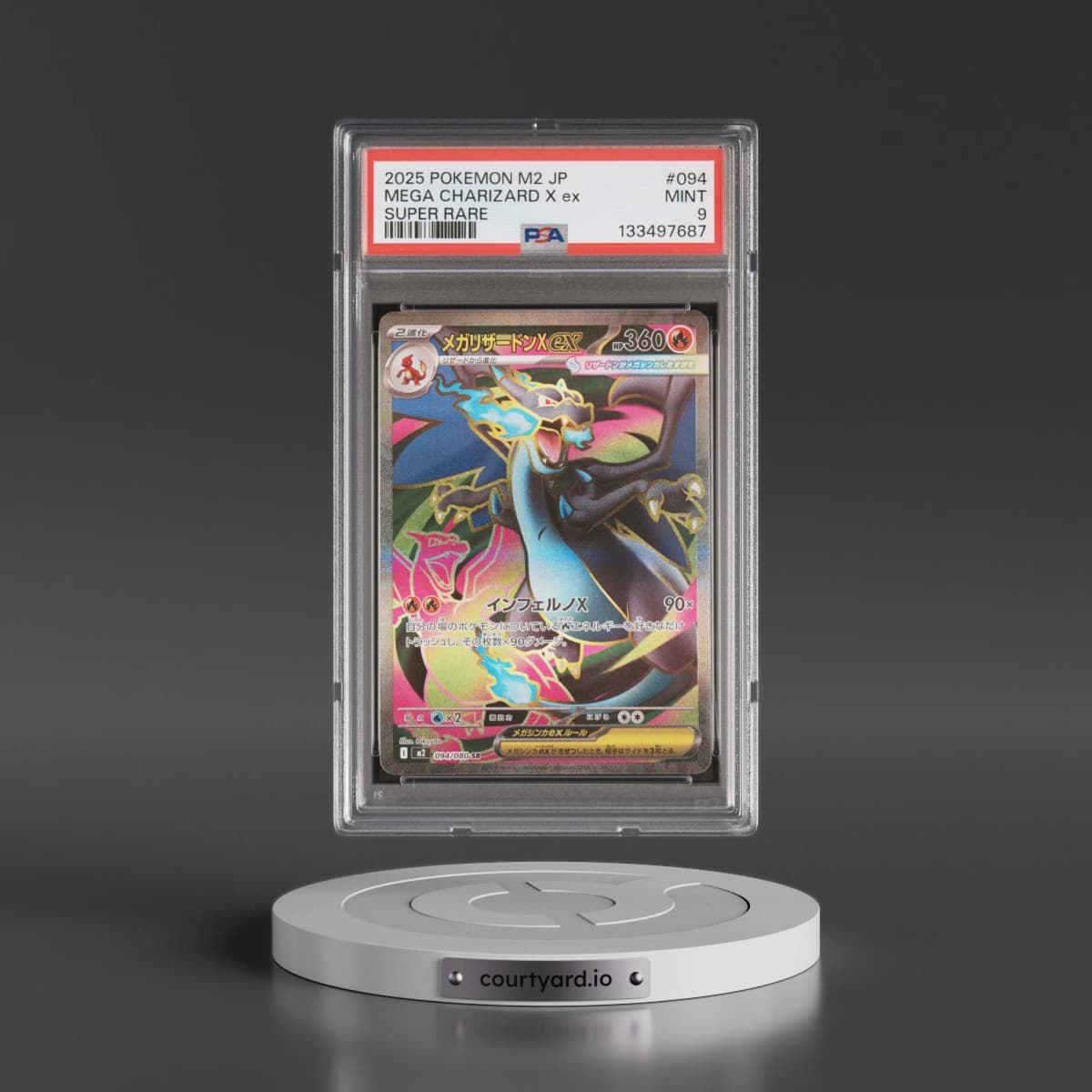 2025 Pokémon M2-Inferno X #094 Mega Charizard X EX - Holo Super Rare (PSA 9 MINT)