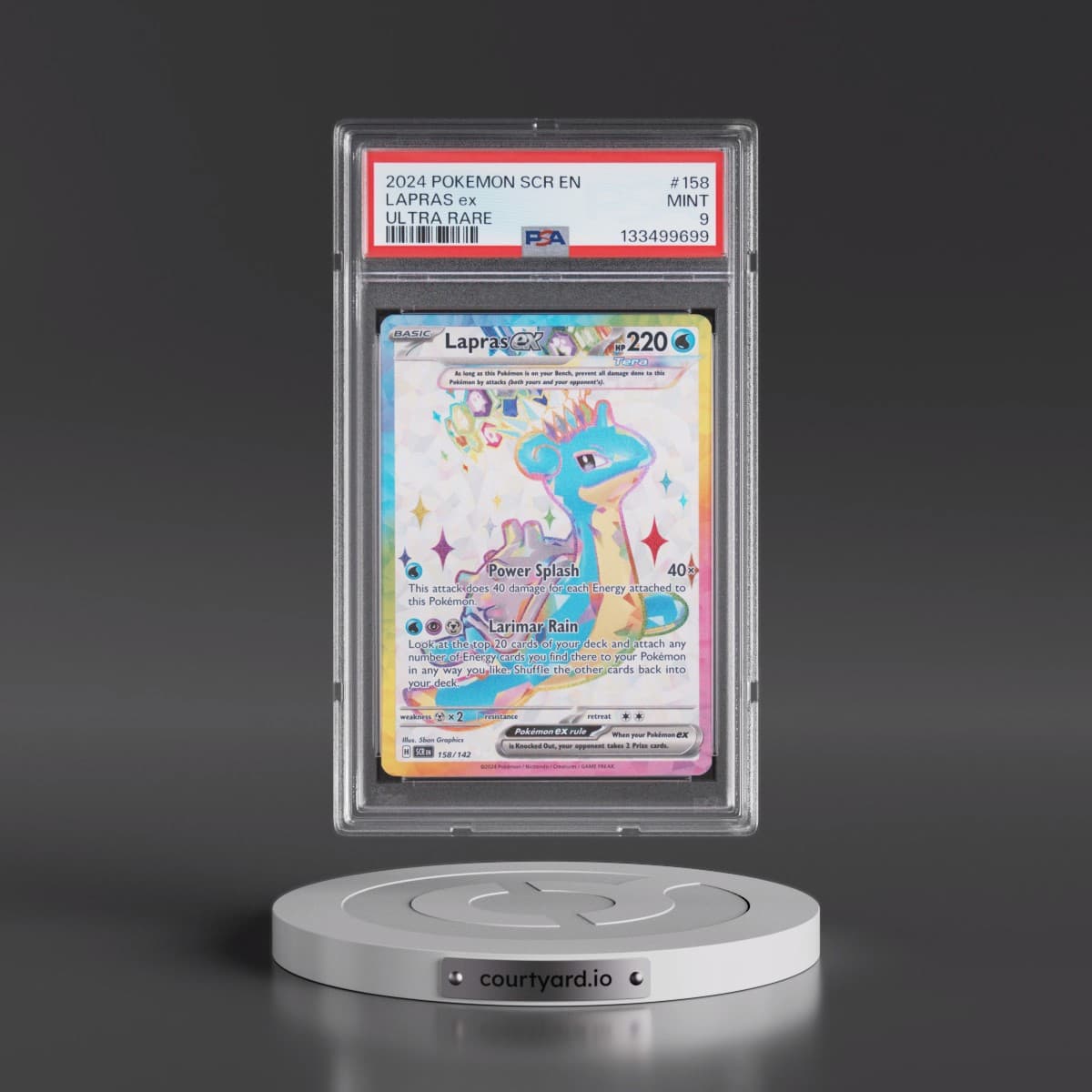 2024 Pokémon Scr EN-Stellar Crown #158 Lapras EX - Holo Ultra Rare (PSA 9 MINT)