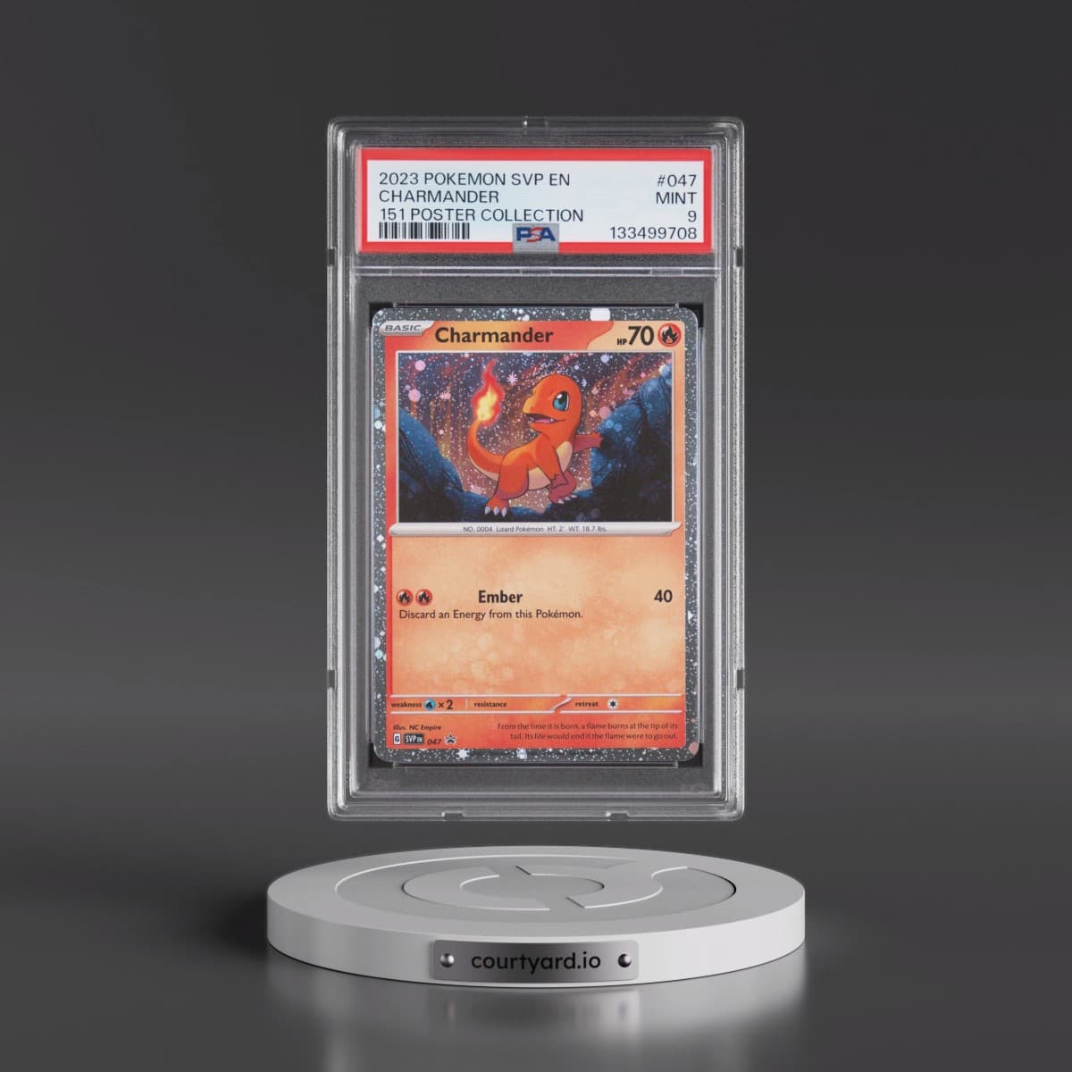 2023 Pokémon Svp EN-SV Black Star Promo #047 Charmander - 151 Poster Collection (PSA 9 MINT)