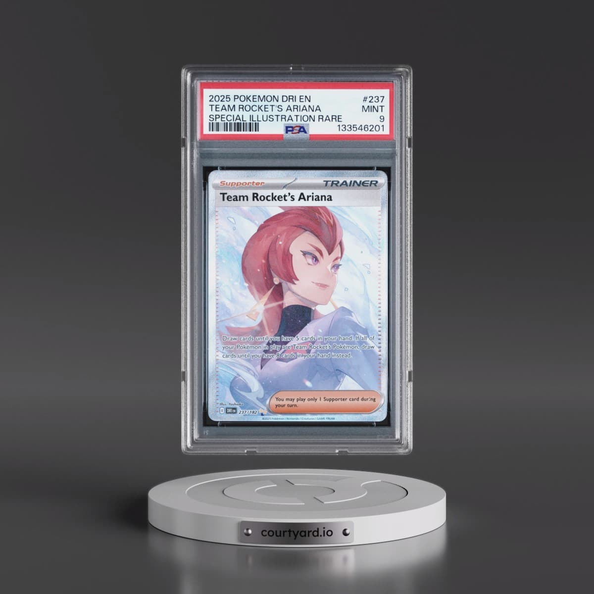 2025 Pokémon Dri EN-Destined Rivals #237 Team Rocket's Ariana - Special Illustration Rare (PSA 9 MINT)