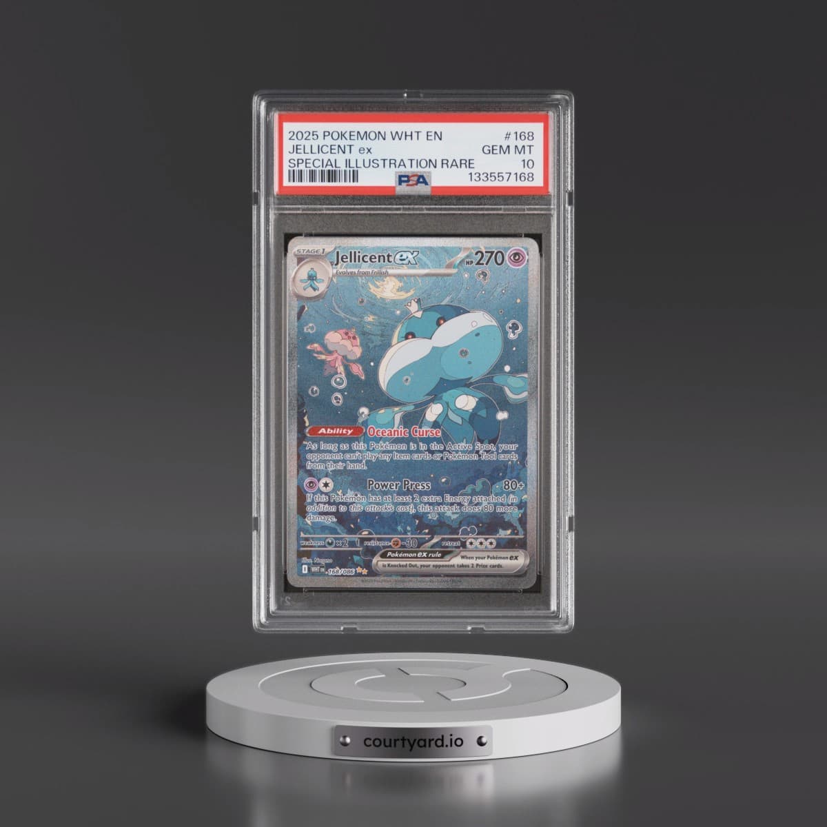 2025 Pokémon Wht EN-White Flare #168 Jellicent EX - Holo Special Illustration Rare (PSA 10 GEM MINT)