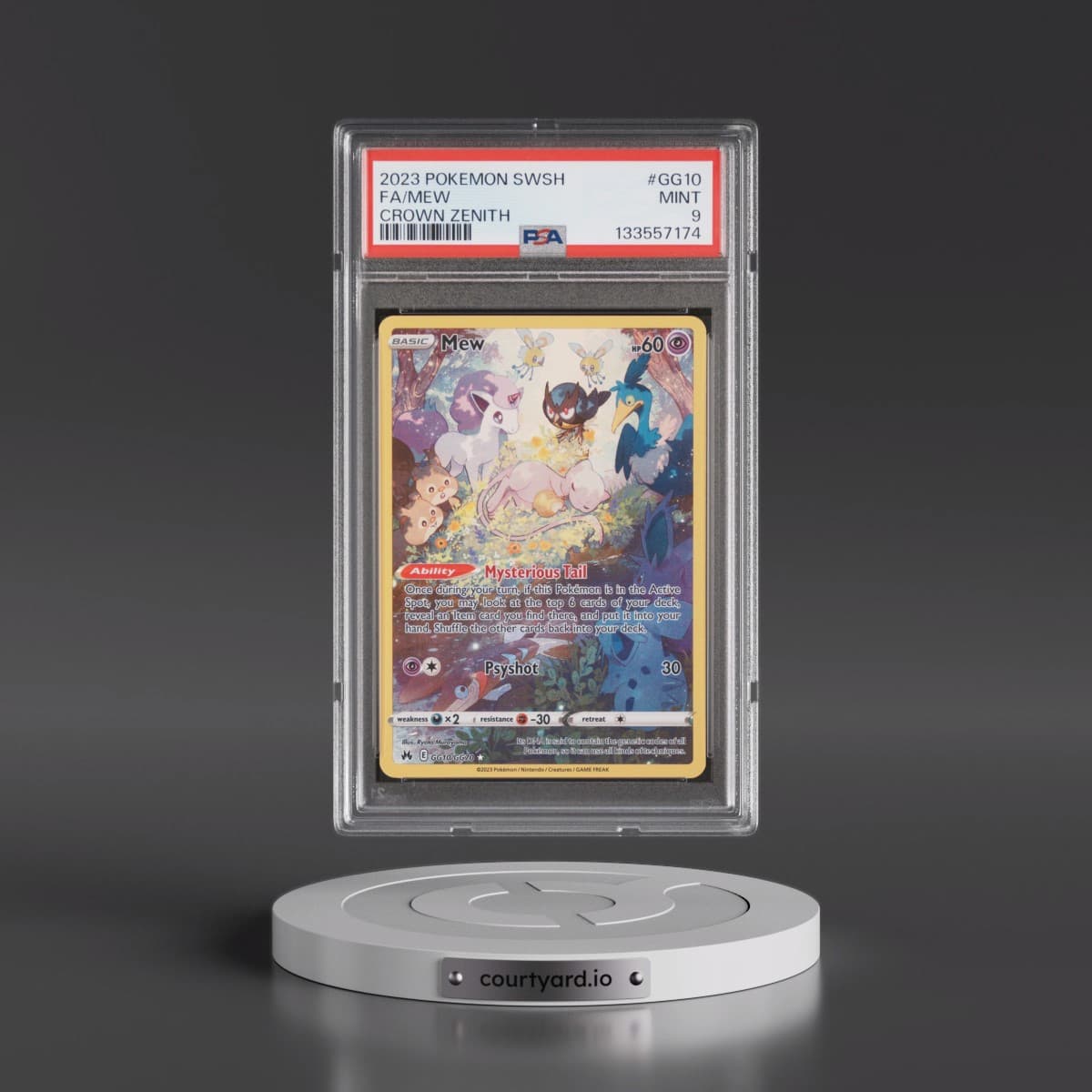 2023 Pokémon Sword and Shield Crown Zenith #GG10 Mew - Full Art (PSA 9 MINT)