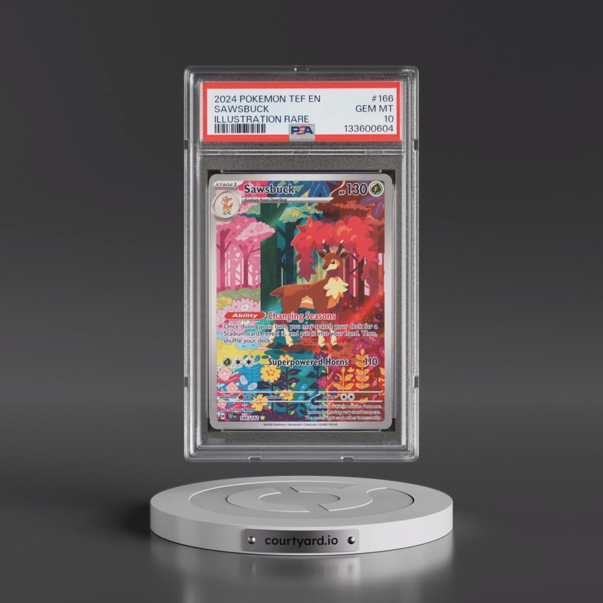 2024 Pokémon Tef EN-Temporal Forces #166 Sawsbuck - Illustration Rare (PSA 10 GEM MINT)