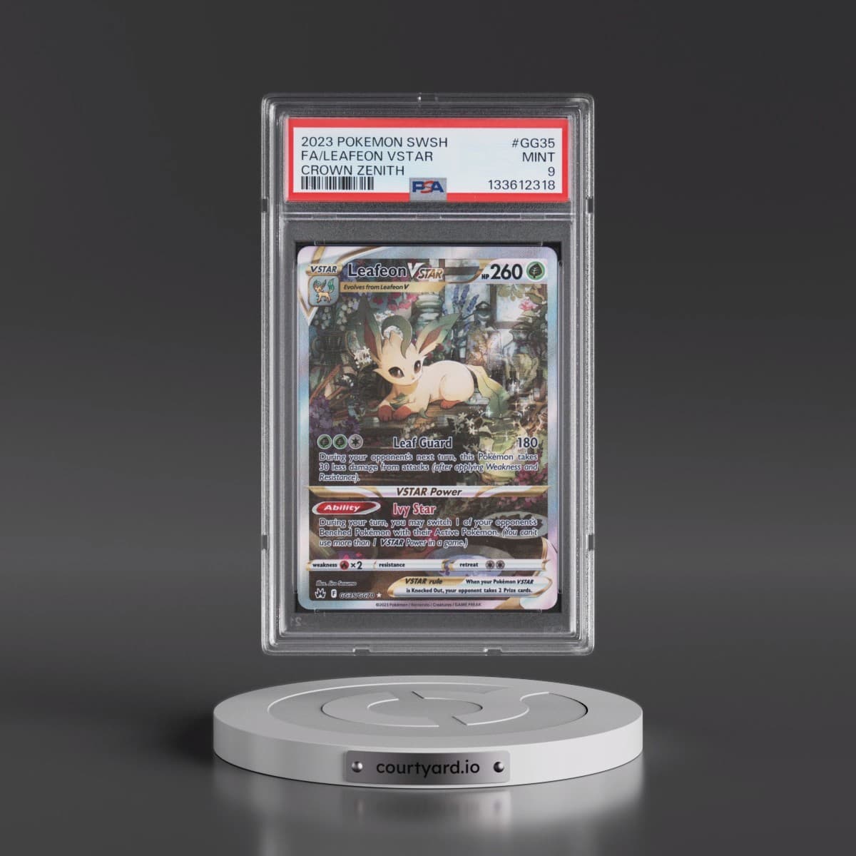 2023 Pokémon Sword and Shield Crown Zenith #GG35 Leafeon Vstar - Full Art (PSA 9 MINT)