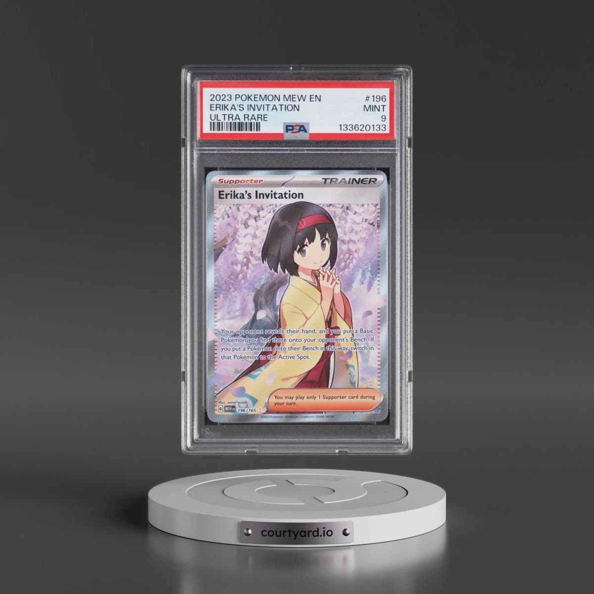2023 Pokémon Mew EN-151 #196 Erika's Invitation - Ultra Rare (PSA 9 MINT)