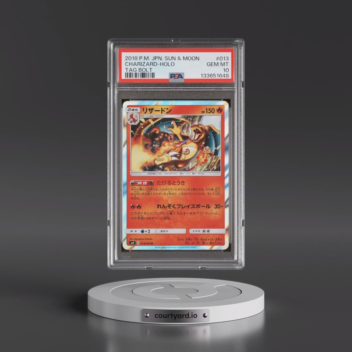 2018 Pokémon Sun & Moon Tag Bolt #013 Charizard - Holo (PSA 10 GEM MINT)