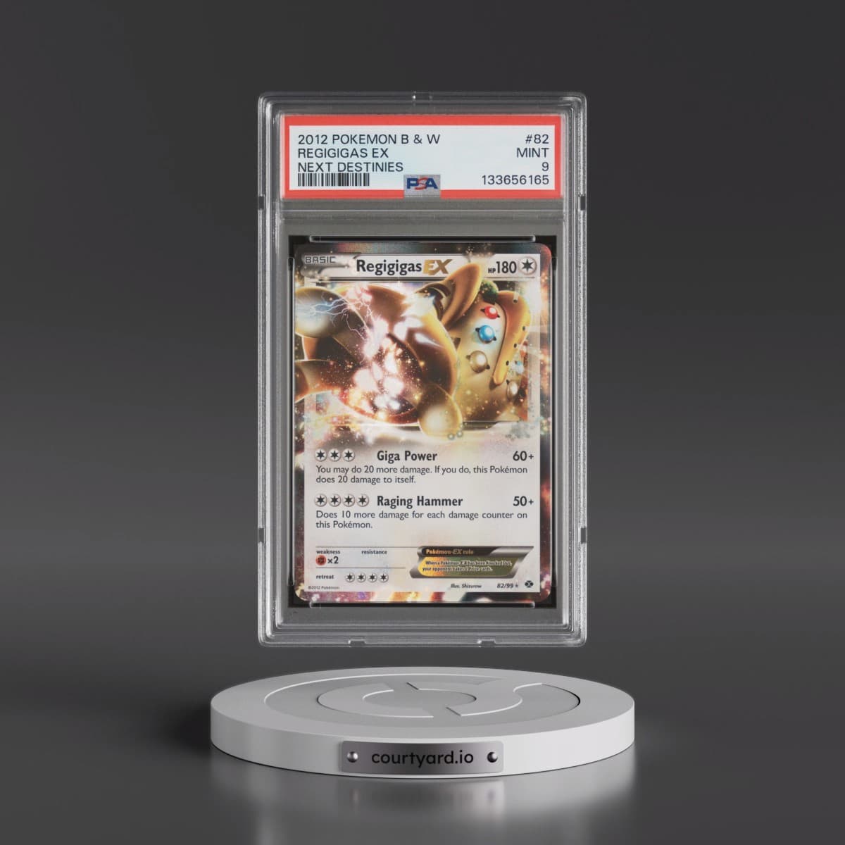 2012 Pokémon Black & White Next Destinies #82 Regigigas EX - Holo (PSA 9 MINT)