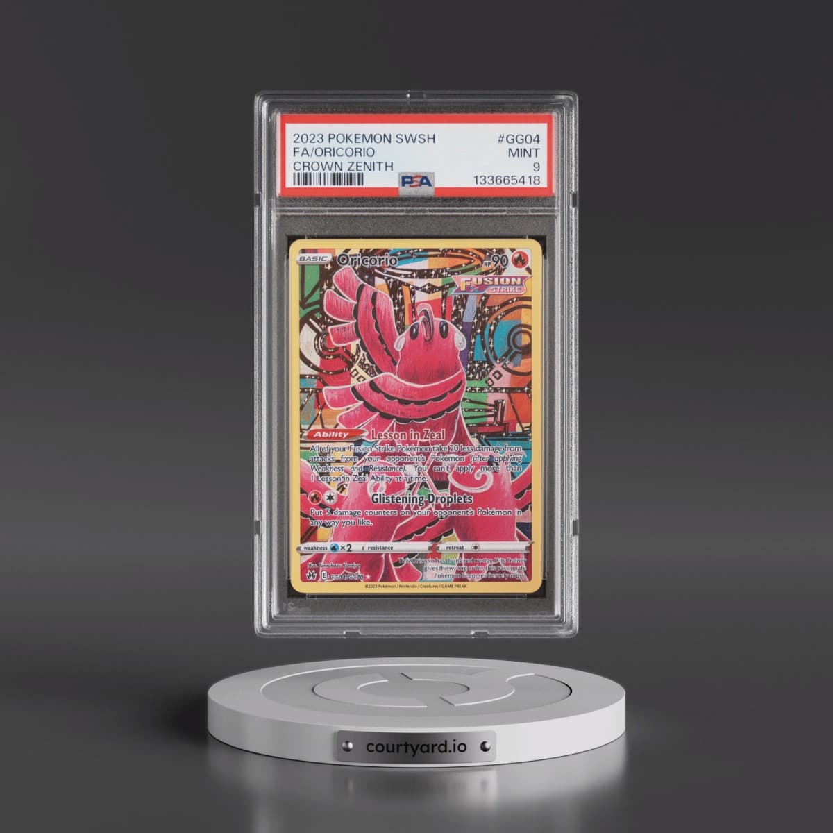 2023 Pokémon Sword and Shield Crown Zenith #GG04 Oricorio - Full Art (PSA 9 MINT)