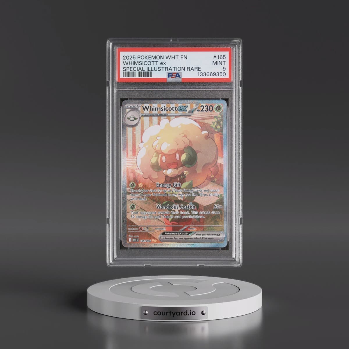 2025 Pokémon Wht EN-White Flare #165 Whimsicott EX - Holo Special Illustration Rare (PSA 9 MINT)
