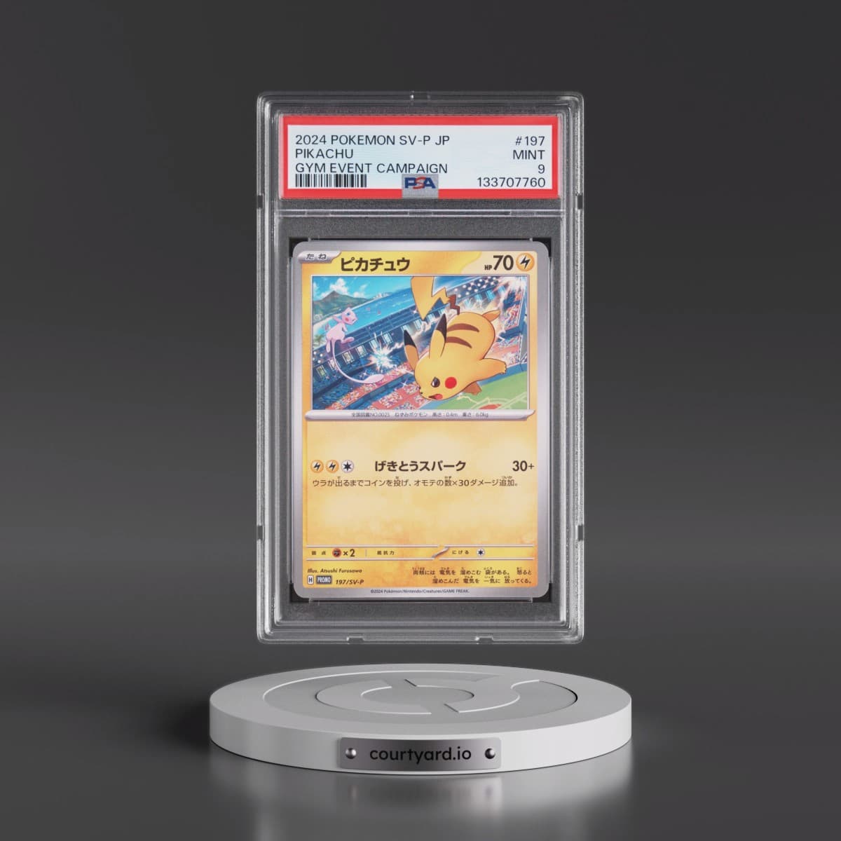 2024 Pokémon SV-P Promo #197 Pikachu - Gym Event Campaign (PSA 9 MINT)