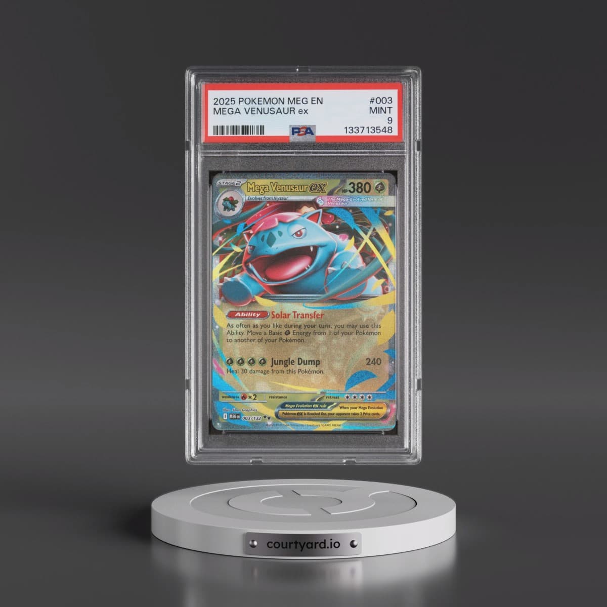 2025 Pokémon Meg EN-Mega Evolution #003 Mega Venusaur EX - Holo (PSA 9 MINT)