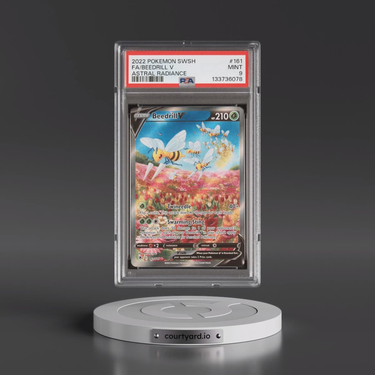 2022 Pokémon Sword & Shield Astral Radiance #161 Beedrill V - Holo Full Art (PSA 9 MINT)