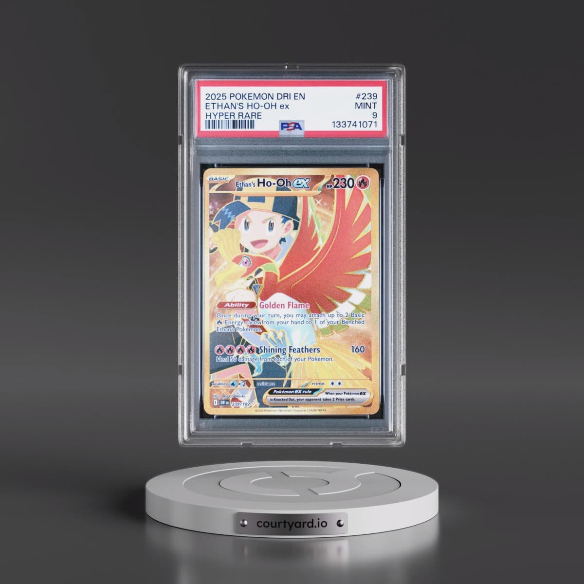 2025 Pokémon Dri EN-Destined Rivals #239 Ethan's HO-Oh EX - Holo Hyper Rare (PSA 9 MINT)